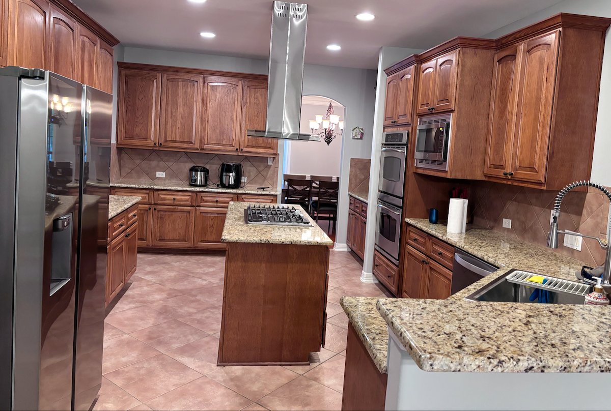 Fully furnished kitchen with all essential appliances